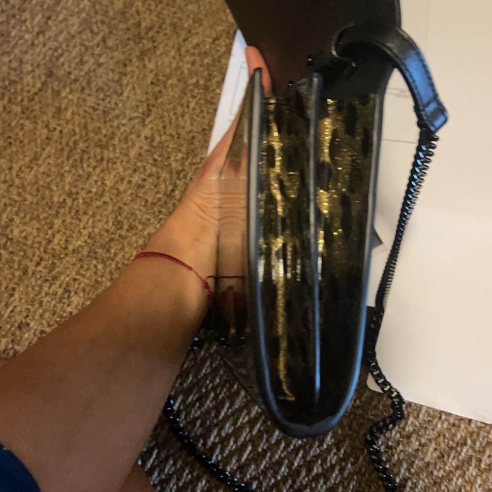 Ysl Leopard Printed Monogram Chain Clutch - image 7